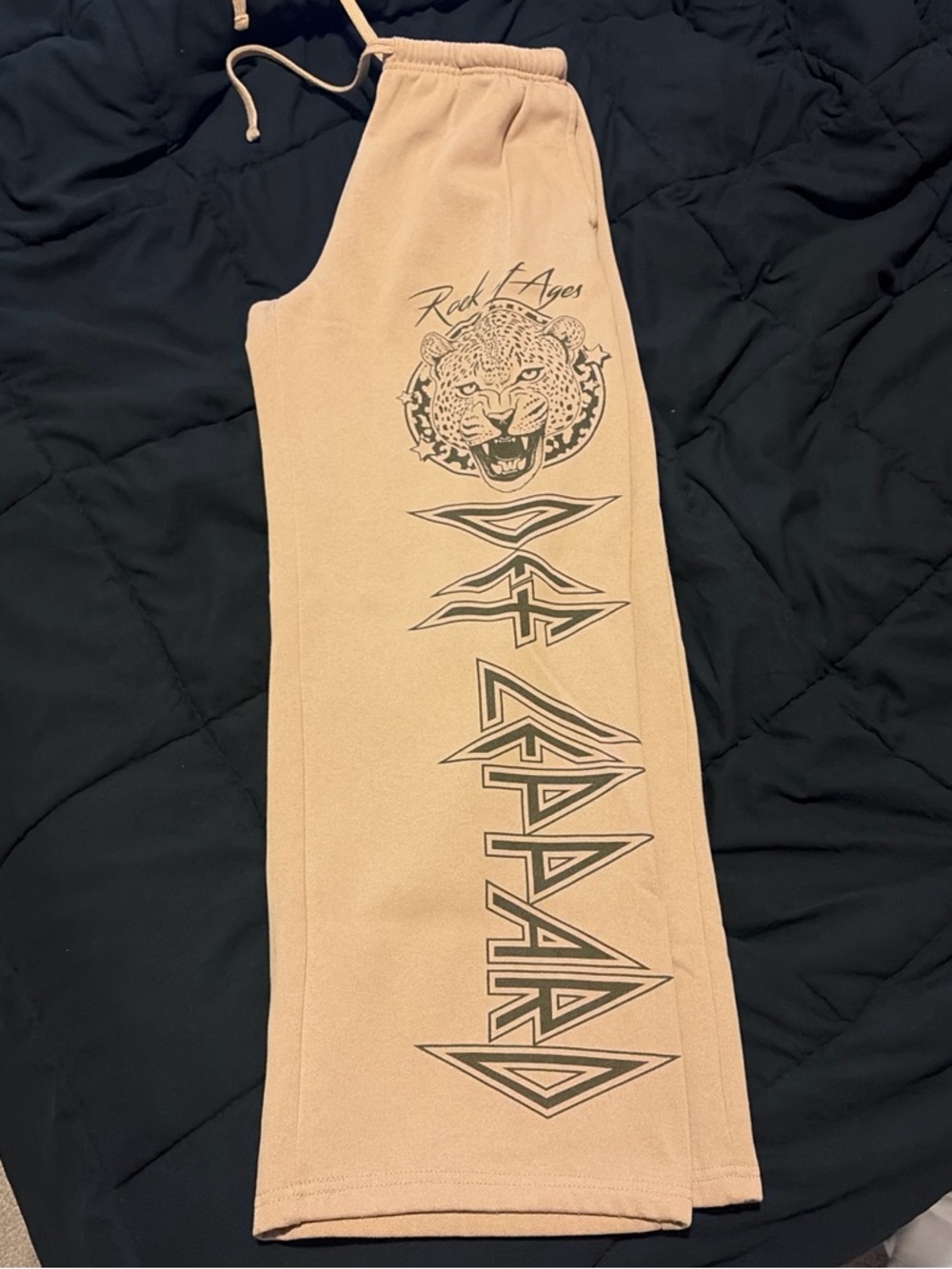 Rock It Ages Beige Graphic Sweatpants